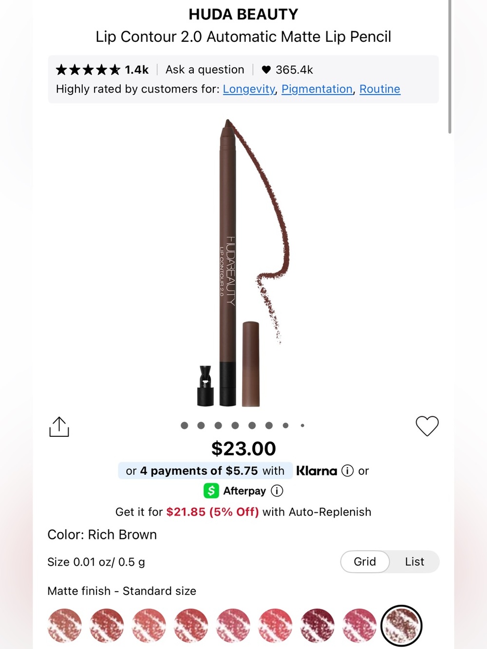 Huda beauty lip contour 2.0 automatic matte lip pencil! New!